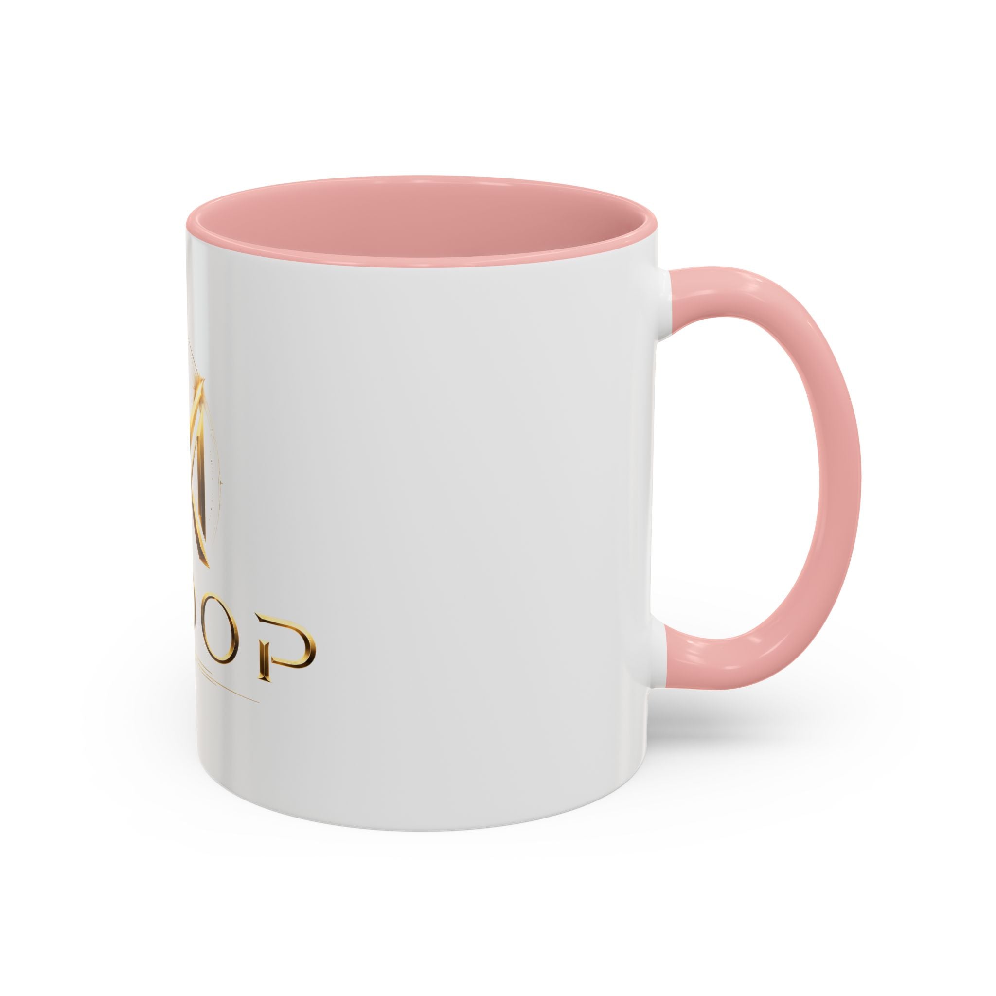 Gold MODOP Logo Accent Coffee Mug — 11oz Branded Ceramic Mug