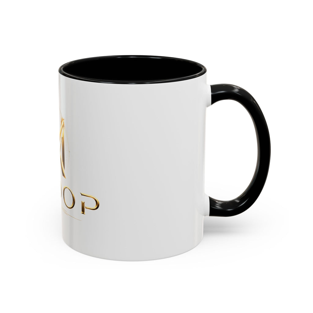 Gold MODOP Logo Accent Coffee Mug — 11oz Branded Ceramic Mug