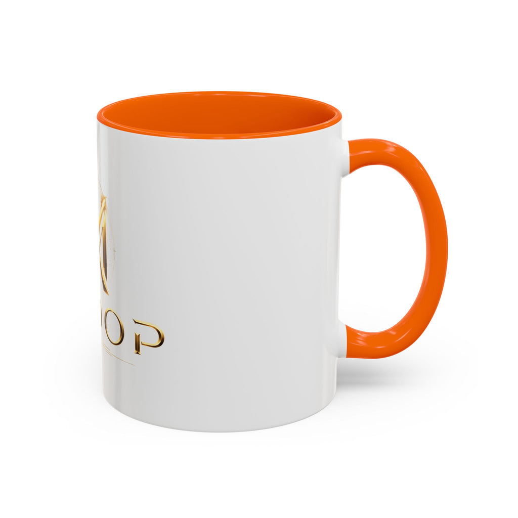 Gold MODOP Logo Accent Coffee Mug — 11oz Branded Ceramic Mug
