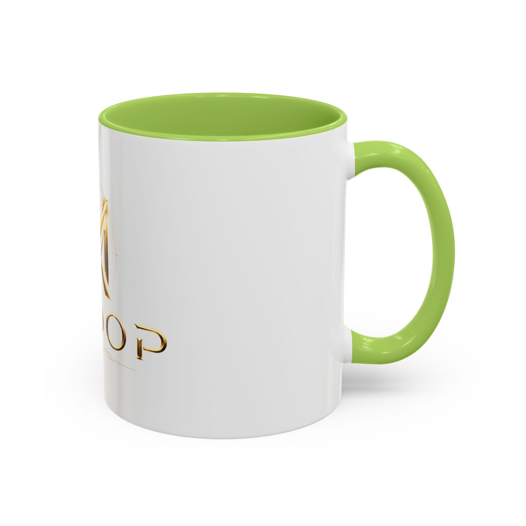 Gold MODOP Logo Accent Coffee Mug — 11oz Branded Ceramic Mug