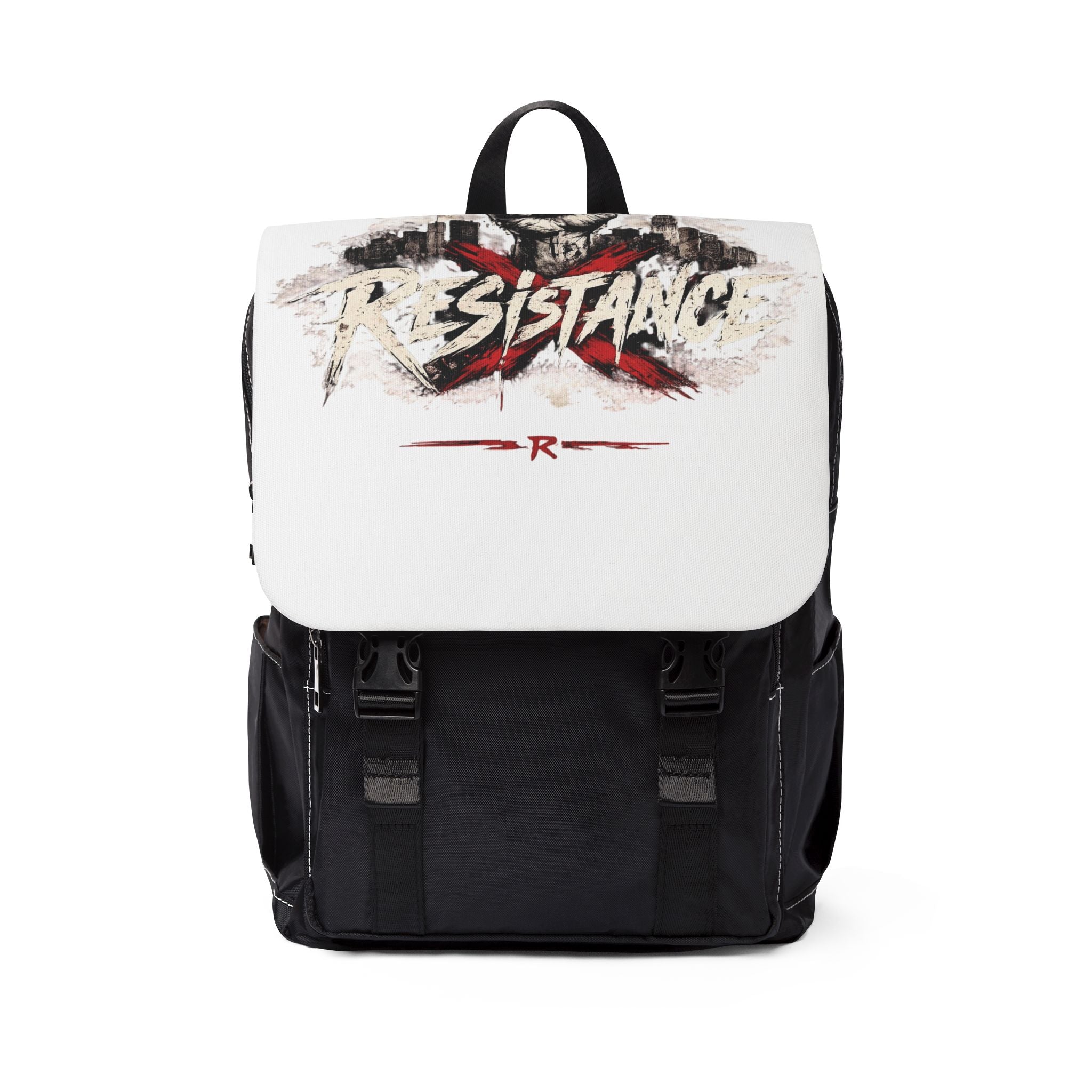 Resistance Graphic Backpack — Casual Shoulder Bag with 'Resistance' Design